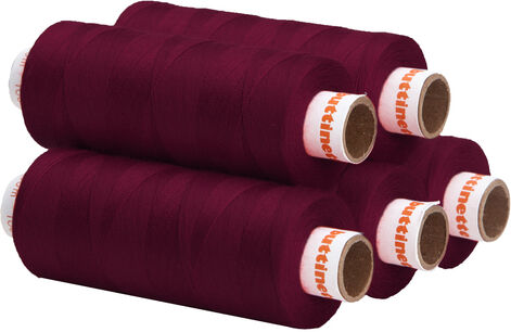 buttinette Universal-Nähgarn, Stärke: 100, 5er-Pack, erika