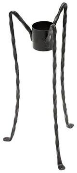 Achla Designs Gazing Globe Ball Stand, Footed, 18 Inch Tall, Black Powder Coat Finish