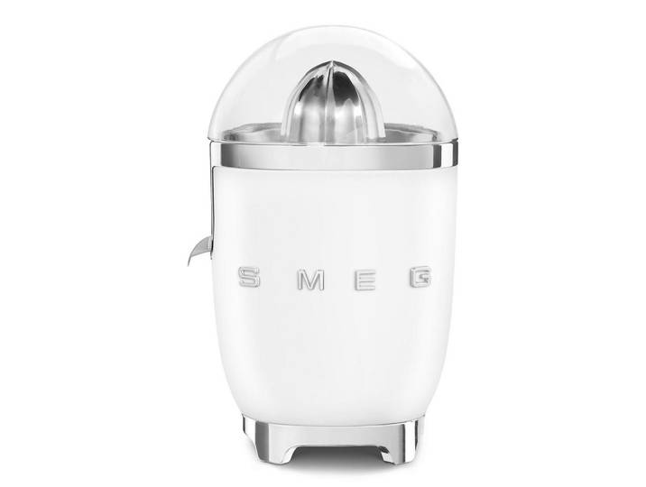 Smeg Zitronenpresse, Weiß, Metall, 16.6x28.1x16.6 cm, rutschfeste Gummifüße, Küchenzubehör, Küchenhelfer, Zitronenpressen