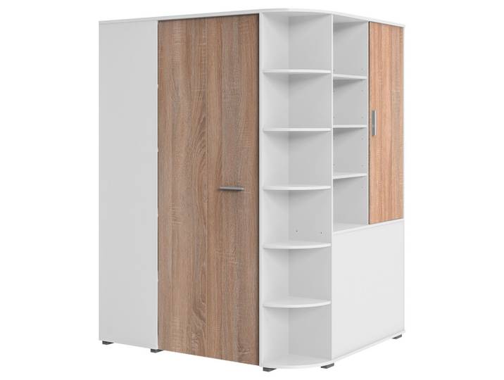 Eckschrank Young Weiß/Eichefarben