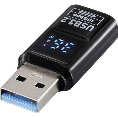 Renkforce USB Adapter [1x USB-A Stecker - 1x USB-A Buchse] USB 3.2 Type A Charging Adapter, PD36W, 10 Gpbs LED-Display Laden