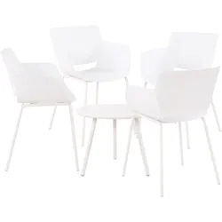 CLP Sitzgruppe Berena 4er - Farbe: weiß, Set-Inhalt: 4 Stühle