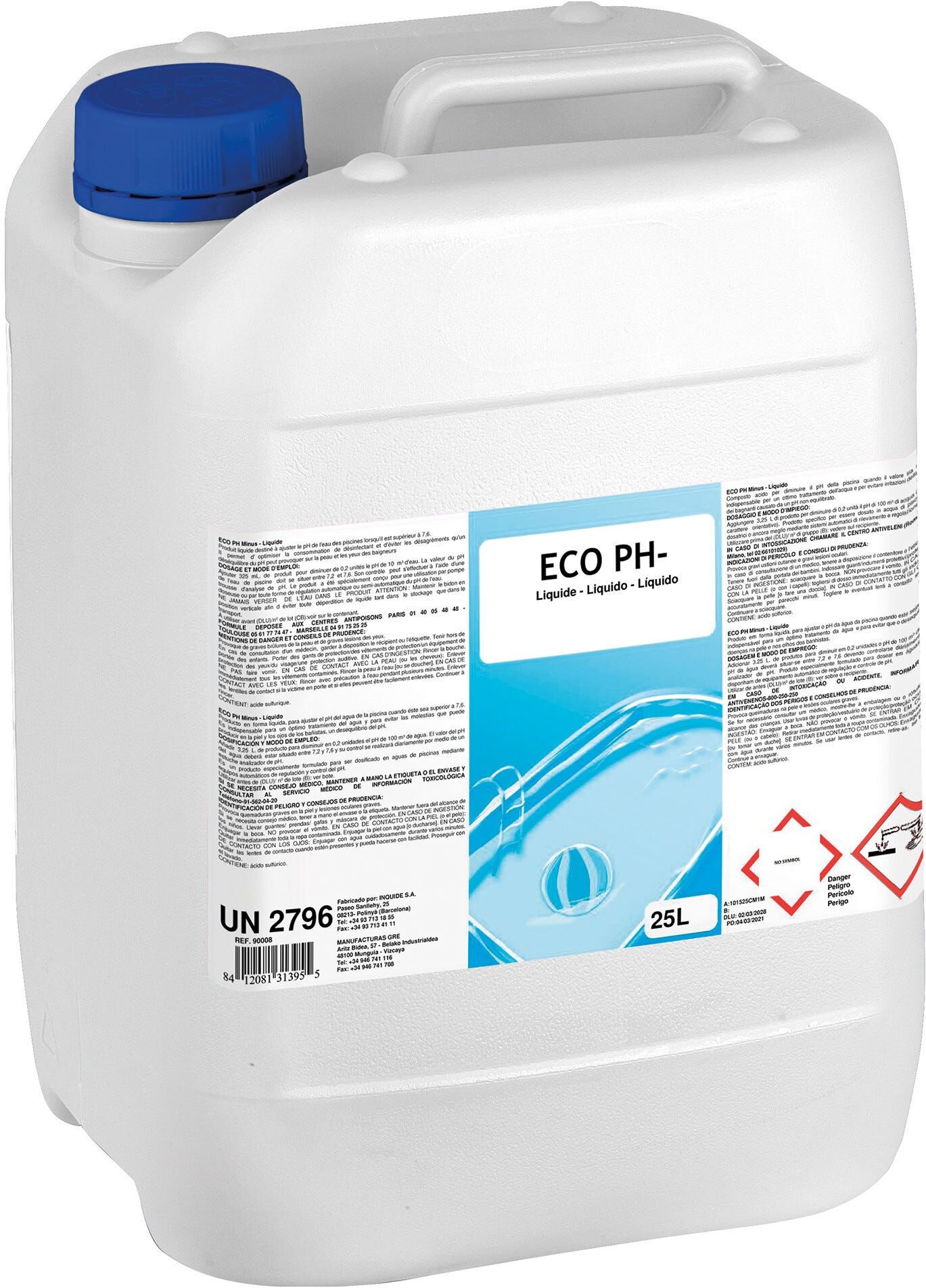 Gre' RIDUTTORE DI PH GRE ECO LIQUIDO 25 l PER PISCINE