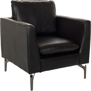 hJh-OFFICE Loungesessel BAVERO, schwarz, mit Vierfußgestell aus Metall und Kunstlederbezug