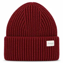 Antonio Strickmütze Beanie  mit Lurex und Umschlag - Red