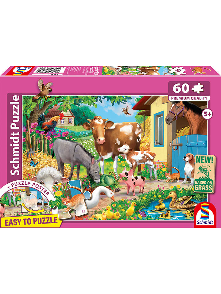 Schmidt Spiele 60tlg. Puzzle "Bauernhof Tiere" - ab 5 Jahren - onesize