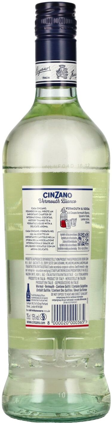 Cinzano Vermouth BIANCO 15% Vol. 0,75l
