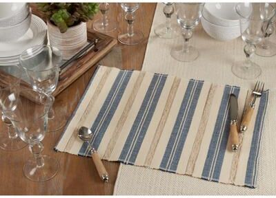 Saro Lifestyle Striped Design Placemats (Set of 4)