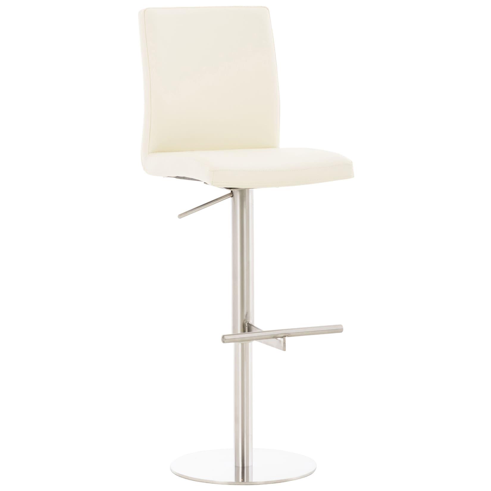 CLP Barhocker Cadiz Kunstleder edelstahl Farbe: creme, Gestell Farbe: edelstahl