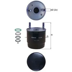 Kraftstofffilter MAHLE KL 1002D für Kia Rio IV Stonic