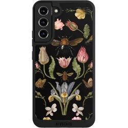 Nivocase Handyhülle für Samsung Galaxy S22+ Hülle NIVOpure Case Schwarz Biene Blumenkranz Blüte (Samsung Galaxy S22+), Smartphone Hülle, Schwarz