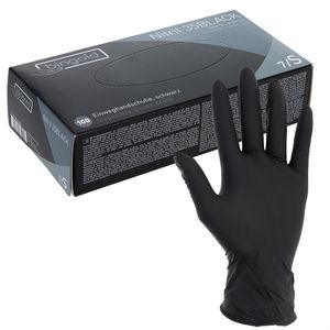 bingold Einmalhandschuhe Nitril 35BLACK, schwarz, 100 Stück, Nitril, chemikalienbeständig, lebensmittelecht, Größe XL
