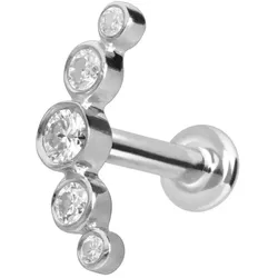 14 Karat Gold Labret mit Innengewinde MOISSANIT-BOGEN