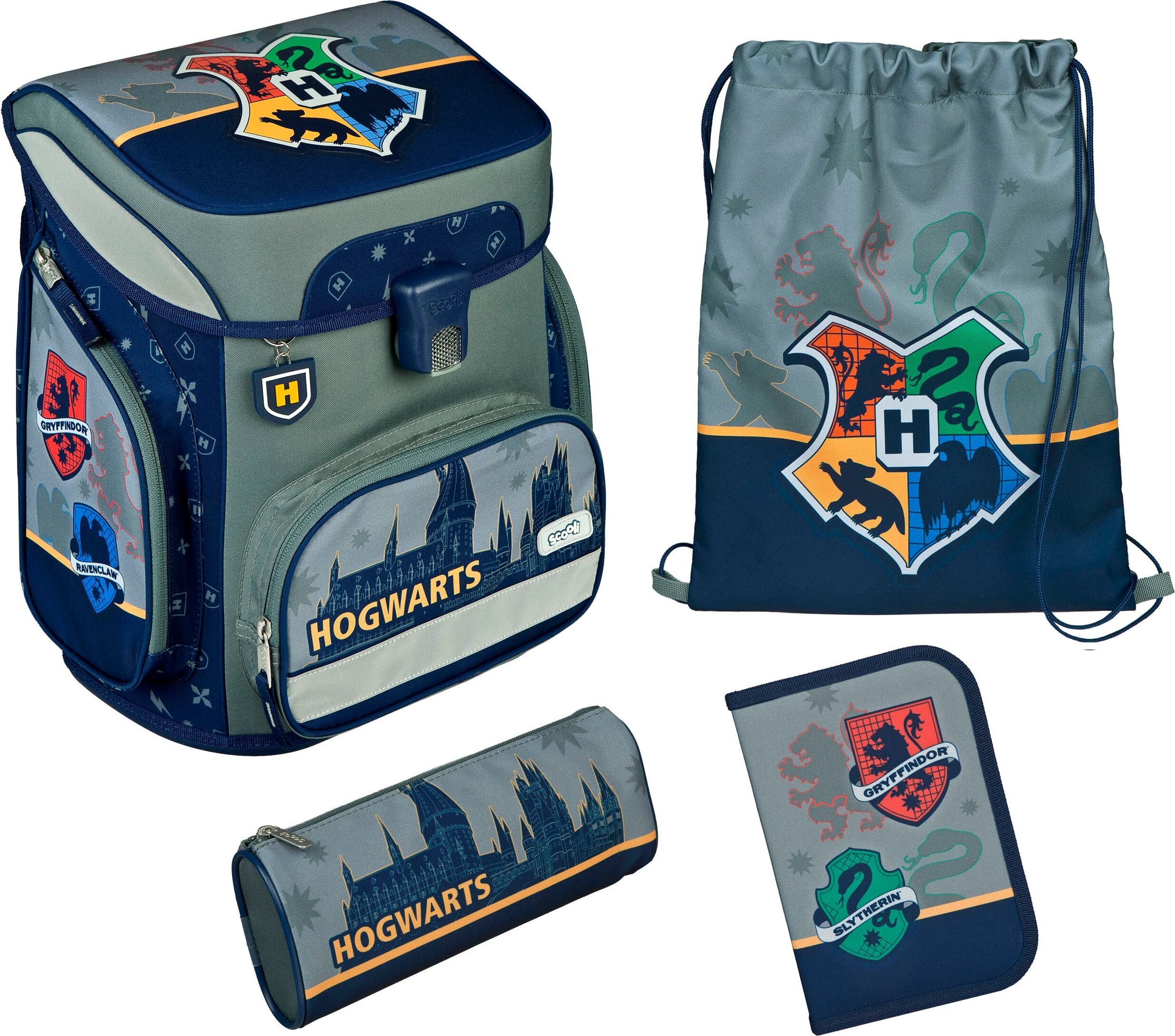 Schulranzen SCOOLI "EasyFit, Harry Potter Hogwarts", Kinder, Gr. B/H/T: 33cm x 36,5cm x 29cm, bunt (harry potter), Polyester, Rucksäcke Schulranzen harry potter B/H/T: 33cm x 36,5cm x 29cm
