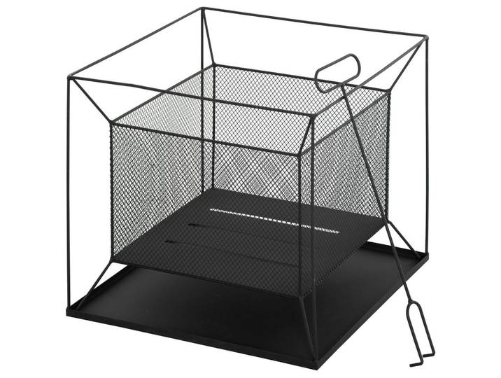 Outsunny Feuerschale, Metall, Schwarz, 45x43x45 cm, Gartenmöbel, Feuerschalen & Feuerkörbe