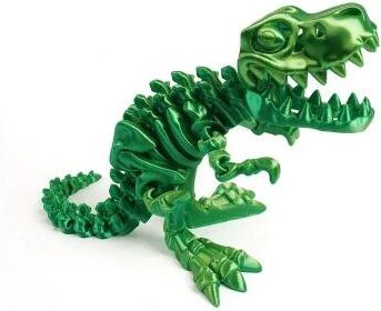 Useful Little Things 3D Printed Articulated Dragon Skeleton Fidget Toy green 5.91 In