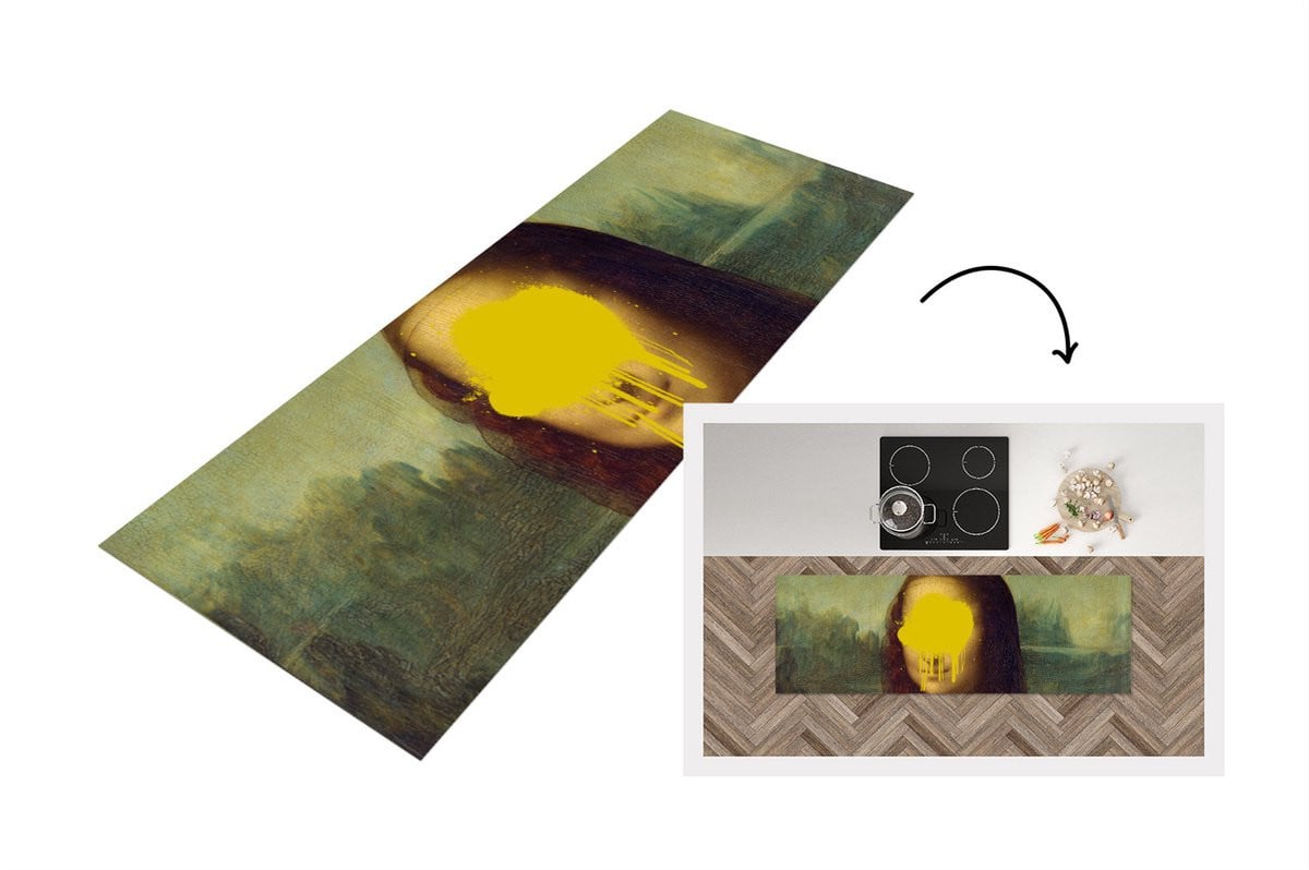 Keukenloper Vinyl Mona Lisa Leonardo da Vinci Verf B/D: 180 x 60 cm