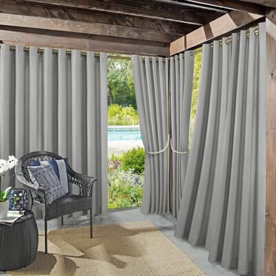 Sun Zero Sailor Indoor Outdoor UV Protectant Room Darkening Grommet 1-Piece Curtain Panel, Single Panel