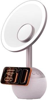 Inspired Deals 4 In 1 Magnetic Makeup Mirror With Bluetooth Speaker 15W Wireless Charging Vanity Mirror rose Gold