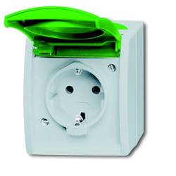 ABB 2CKA002083A0819 Schutzkontakt-Steckdose IP44 Gelbgrün, Grün