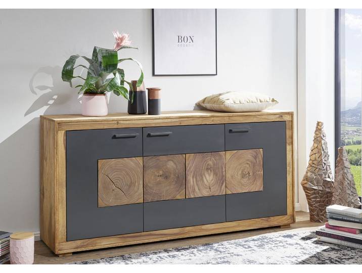 Sideboard Sheesham 170x40x82 gebeizt TURIN #09