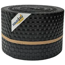 zaun zu® Sichtschutzstreifen Rattan PE für Doppelstabmatten Schwarz 26m