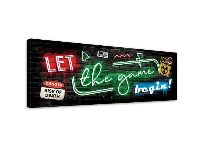 Feeby Wandbild neon für spieler, Mehrfarbig, Märchen/ Fantasie, Rechteckig, 90x30 cm, Bilder & Rahmen, Bilder, Leinwandbilder