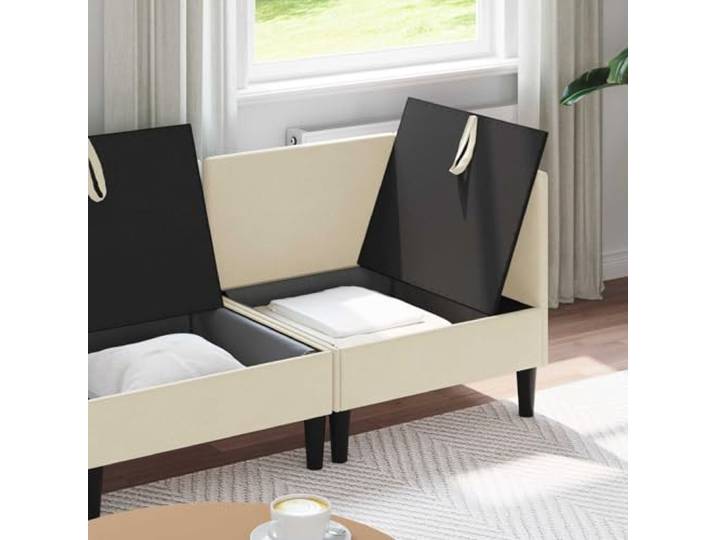 KTHLBRH Sofa-Set für Wohnzimmer, 3-teilig, cremefarben, Stoff 100 % Polyester, feste Kissen, Rahmen aus Sperrholz, minimalistisches Design