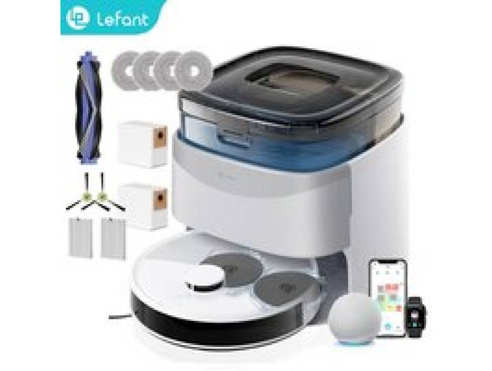 Lefant M3L Aspirateur robot Laveur 15000 Pa Station Multifonctionnelle Double Serpillière Rotative 220 min Nettoyage Personnalisé