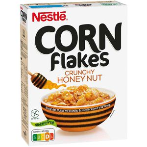 Nestle Cornflakes Crunchy Honey Nut, 350 g, gluten- & laktosefrei, aus Mais