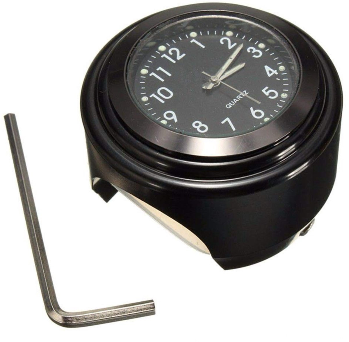 Dailygoods Dailygoody Auto Dashboard Klok - Kleine Ronde Lichtgevende Mini Quartz Klok - Zwart