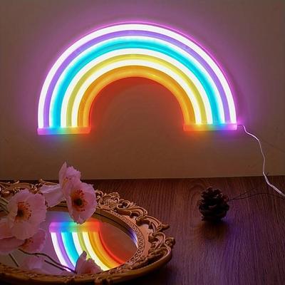 1 Stück Regenbogen-Neonlicht, helle Wandleuchte, USB-AAA-Batteriebox, Netzteil mit doppeltem Verwendungszweck, Innendekoration, Stolzzeremonie, Feier, Party-Dekoration