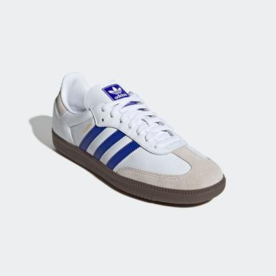 Sneaker ADIDAS ORIGINALS "SAMBA OG", Herren, Gr. 44, blau (ftwwht, lucblu, gum5), Leder, Synthetik, Schuhe Sneaker