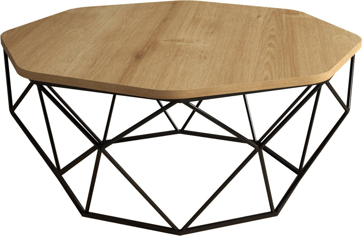 Arabic House Salontafel in Eiken Design met Melamine Afwerking B/D/H: 90 x 38 x 90 cm