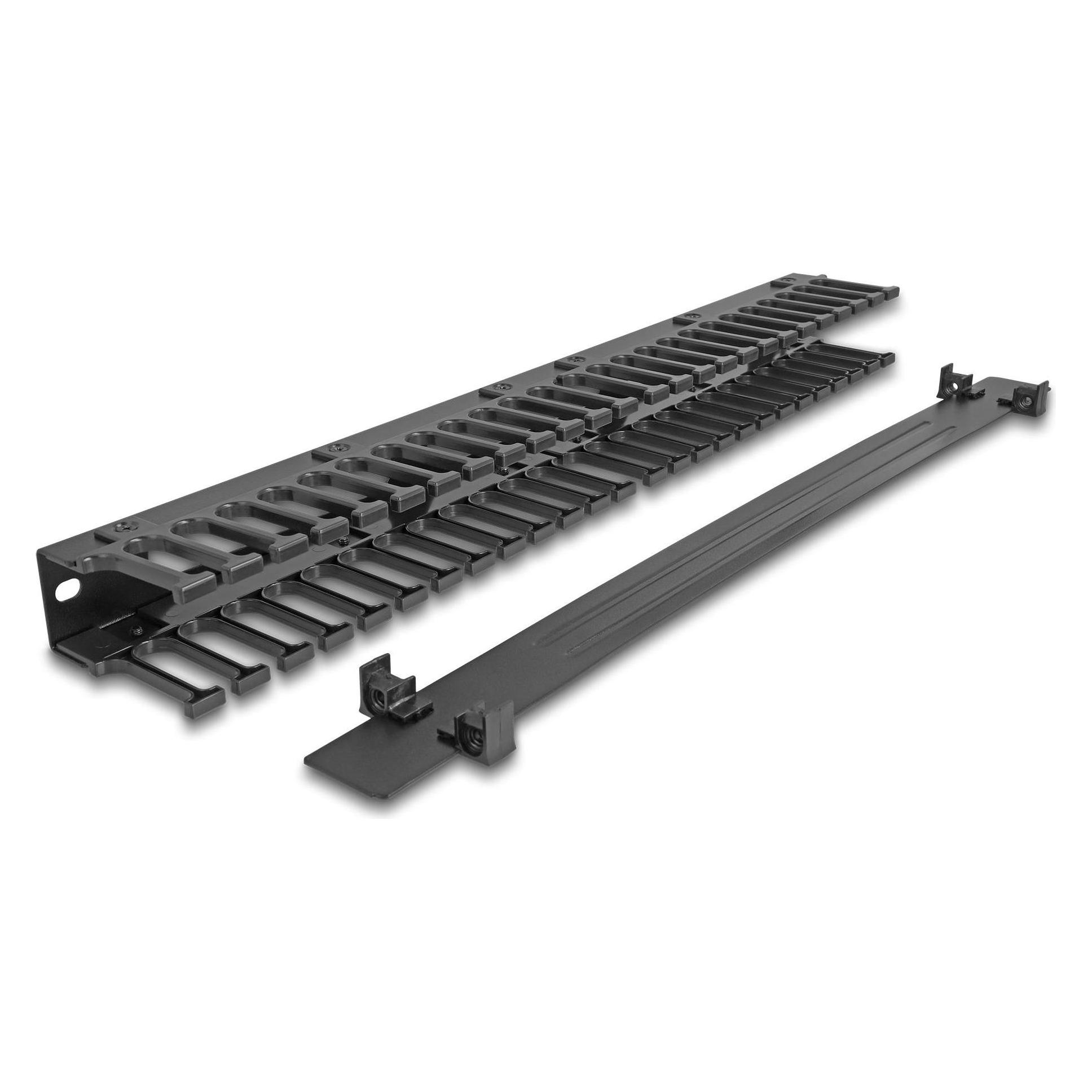 Delock 48,30cm (19"") Kabelmanagement Rangierpanel mit 3 Öffnungen 1 HE schwarz (67022)