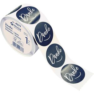Zweckform Sticker 4377 Promotion-Sticker Danke, auf Rolle, 600 Aufkleber, 600 Stück