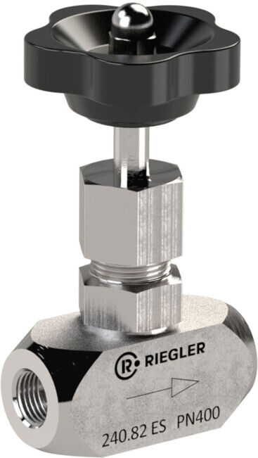 Riegler Valve à aiguille, acier inoxydable 1.4571, G 1/8, DN 4, PN max. 400 bar (240.81 ES)