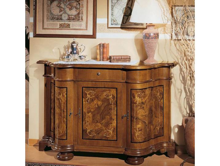 JVmoebel Kommode Elegantes Holz-Sideboard in warmem Braun mit filigranen Füßen (1 St), Made in Europa