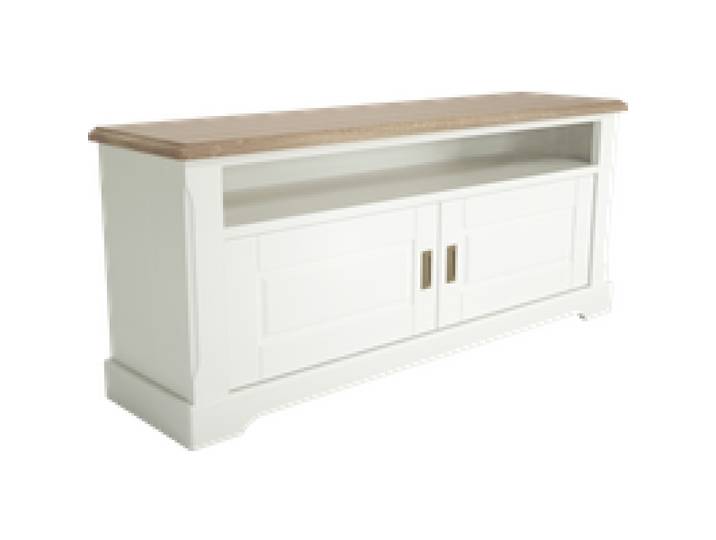 Meuble TV blanc et bois Apolline