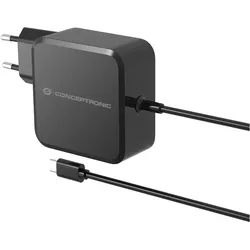 Conceptronic Ladegerät 1Port 100W, GaN USB-C Desk PD sw (100 W, 1 Port), USB Ladegerät, Schwarz