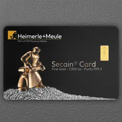 Goldbarren 1/200oz HEIMERLE + MEULE "Secain Card" geprägt