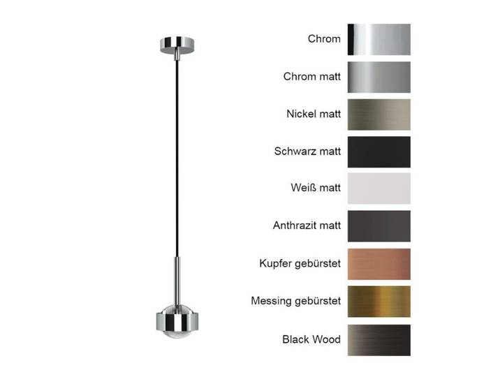 Top Light Avantgarde Pendelleuchte Puk! 80 Drop LED - Chrom matt