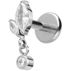 Titan Labret mit Push Fit KNOSPE + KRISTALL