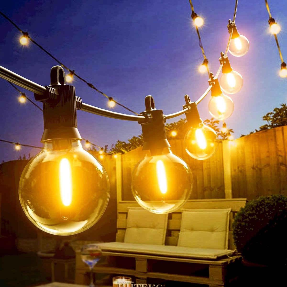 Merkloos Lichtsnoer voor buiten met 13 warmwitte LED-lampen, 8 m, IP65 waterdicht