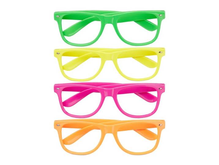Relaxdays Lot de 24 lunettes de soirée colorées