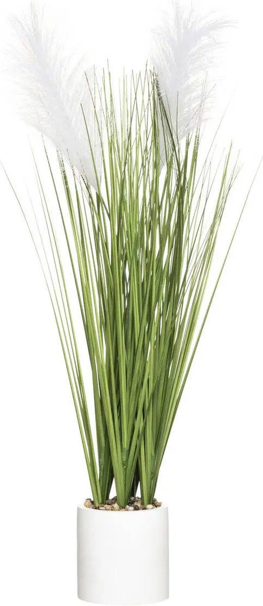 Kunstgras in cementen pot, Hoogte: 70 cm