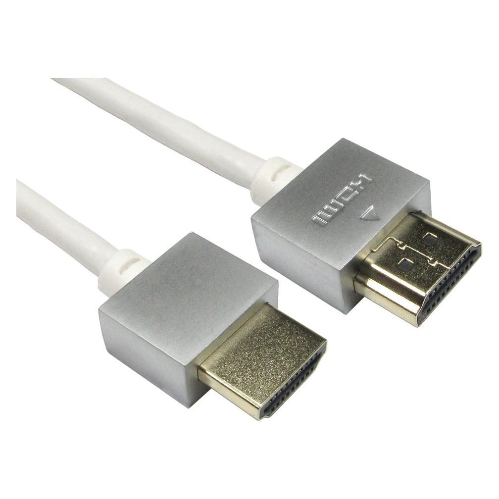 Cables Direct CDL 2m Super Slim HDMI cable White (2 m) (CDLHDFLEX-02WT)