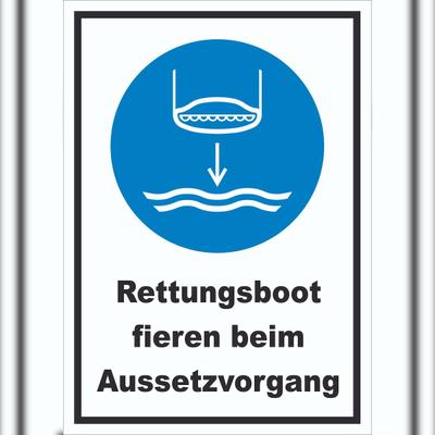 HB-Druck Rettungsboot fieren beim Aussetzvorgang Schild A0 (841x1189mm)