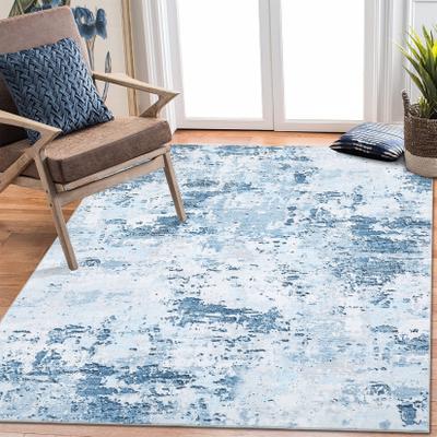 Garvee Modern Mottled Ink Abstract Area Rug