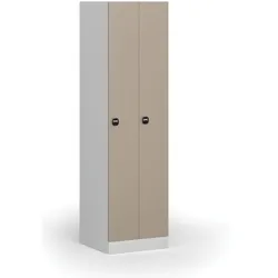 Metallspind S1, schmal, 2 Abteile, 1850 x 500 x 500 mm, RFID-Schloss, beige Tür